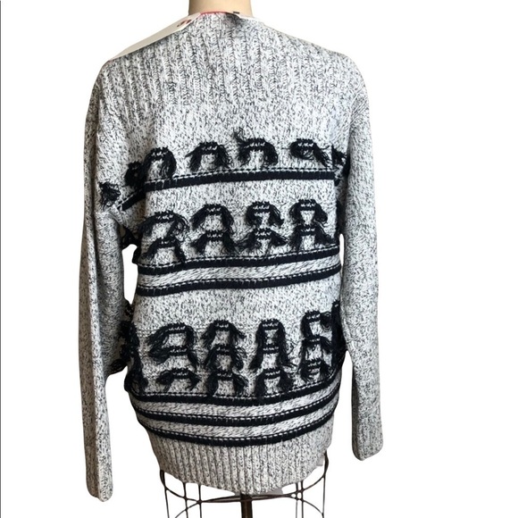 NWT Current Elliott jacquard fringe sweater SZ M - Picture 5 of 9